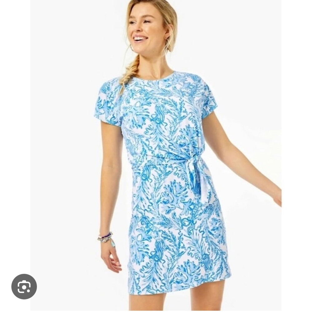 NWT Lilly Pulitzer Inka Dress - Resort White Aqua Lounge